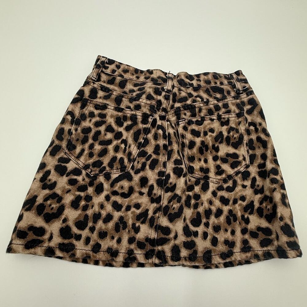 Reformation Jeans Jackie High Rise Mini Leopard Print Denim Skirt Women’s 24 - Picture 5 of 5